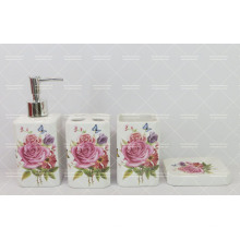 Conjunto de banheiro decorativo flor na promoção